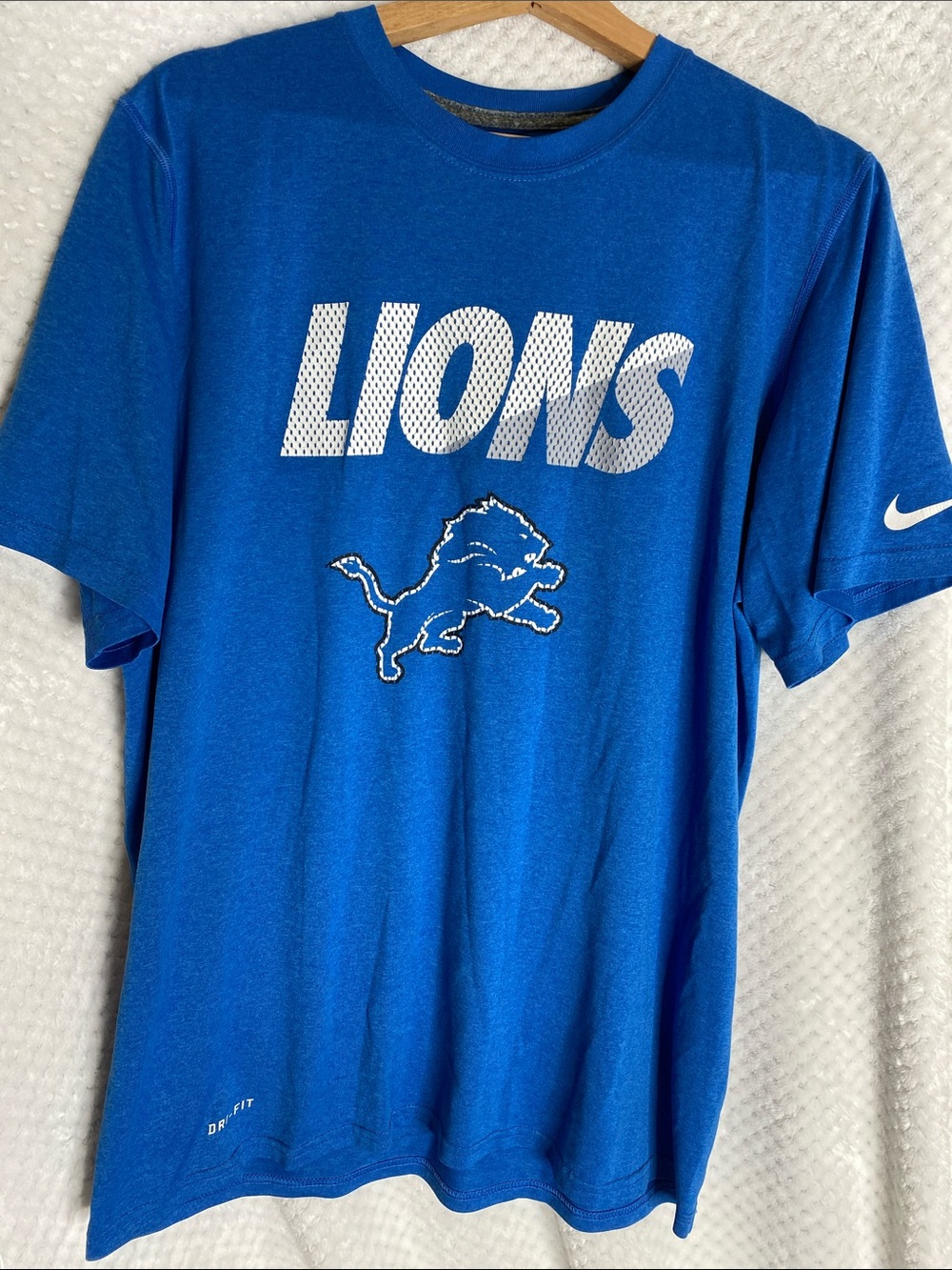 Nike Dri Fit Blue Detroit Lions Graphic Tee